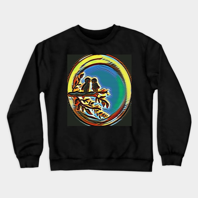 Graffiti Lovebirds Crewneck Sweatshirt by RAK20